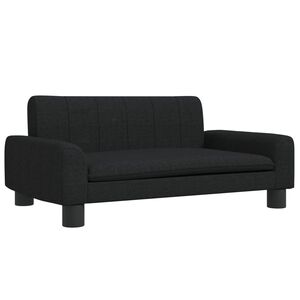 vidaXL Kids Sofa Black Polyester, Solid Pine Wood, Foam Mini