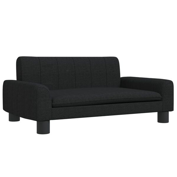 vidaXL Kids Sofa Black Polyester, Solid Pine Wood, Foam Mini