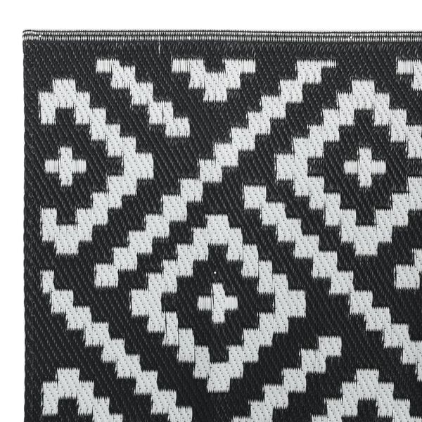 vidaXL Outdoor Carpet White and Black Polypropylene 31.5 x 98.4 in