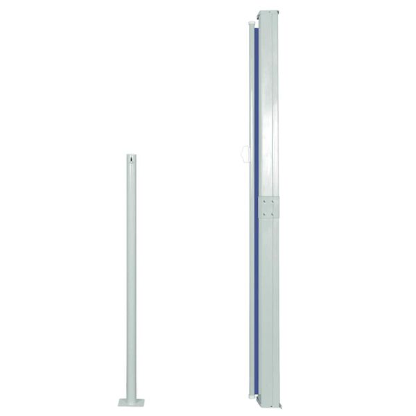 vidaXL Side Awning Blue, Grey Polyester, Powder-Coated Steel 67 x 118.1 in