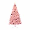 vidaXL Artificial Pre-lit Christmas Tree with 300 LEDs Pink 94.5" PVC