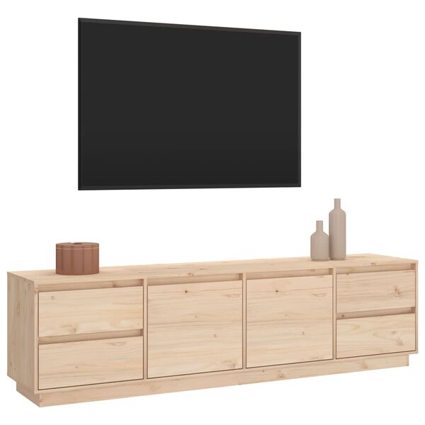 vidaXL TV Cabinet natural pine Solid pine wood Large Storage