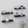 vidaXL Wall Shelf Set of 4 Black MDF Medium Wall mounting Wall Shelf