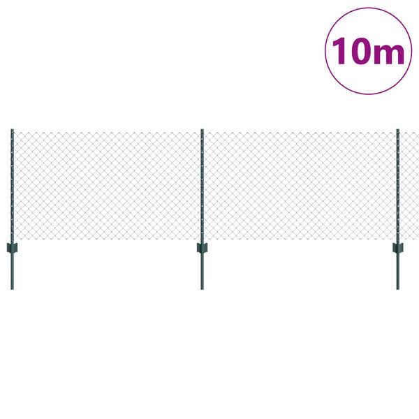 vidaXL Fence and Post Green 2.62 x 32.81 ft Steel