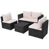 vidaXL Garden Furniture Set Black, Cream White