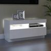 vidaXL TV Cabinet with LED Lights White 31.5x13.8x15.7"