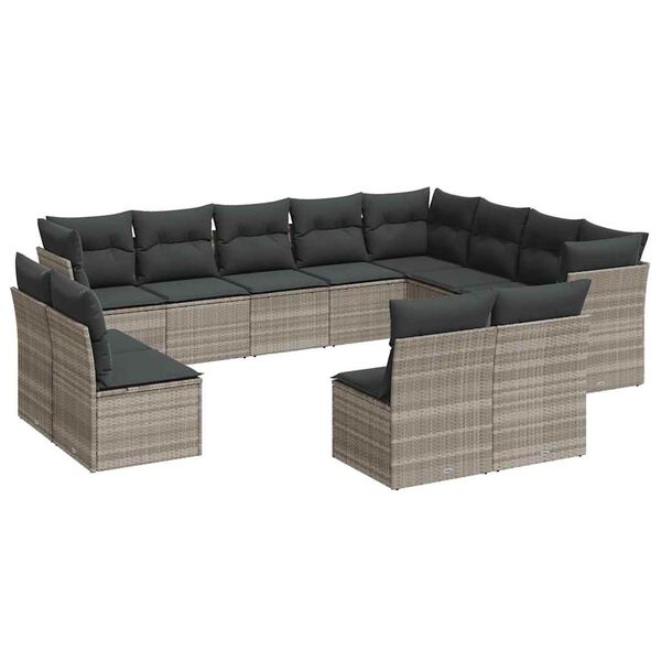 vidaXL Garden Sofa Set Light Grey, Dark Grey