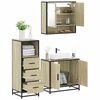 vidaXL Bathroom Furniture Set Sonoma oak Engineered wood, metal, glass