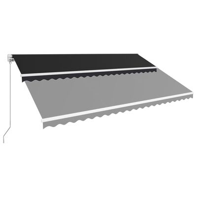 vidaXL Manual Retractable Awning 196.9"x118.1" Anthracite