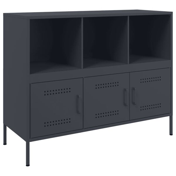 vidaXL Sideboard Anthracite Cold-rolled steel Medium Adjustable Feet