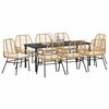 vidaXL Garden Dining Set 9 pcs Brown poly rattan