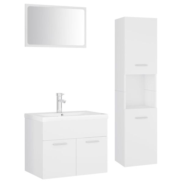 vidaXL Bathroom Furniture Set White Engineered Wood Medium
