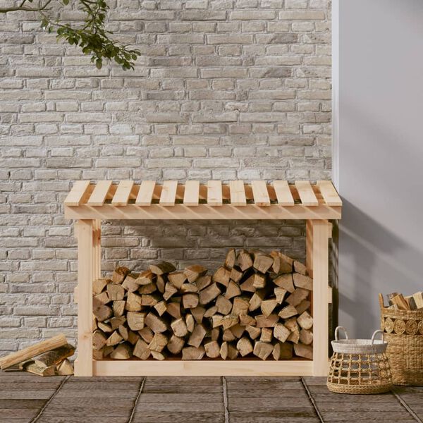 vidaXL Firewood Rack 42.5x25.4x30.3" Solid Wood Pine