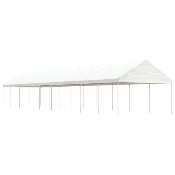 vidaXL Gazebo With Roof White Polyethylene, Steel Large Modular