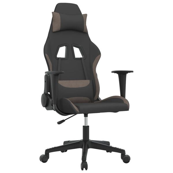 vidaXL Gaming Chair Black and Taupe Fabric