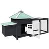 vidaXL Chicken Coop Grey Solid firwood, plywood, galvanized steel Large