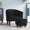 vidaXL Tub Chair Black Velvet (100% polyester), pinewood, plywood, plastic