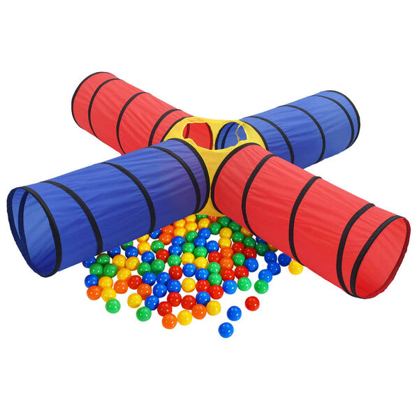 vidaXL Play Tunnel Multicolor Polyester Large Foldable Play Tunnel