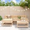 vidaXL Garden Lounge Set Natural Wood Solid Pine Wood (Untreated) Large