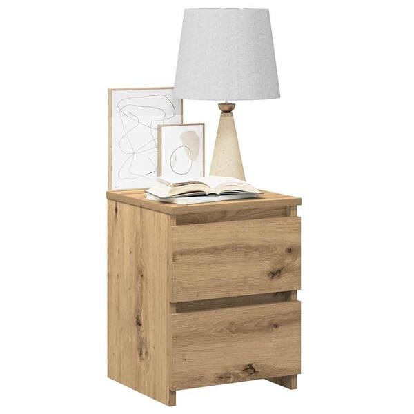 vidaXL Bedside Cabinet Set of 2 Artisan Oak Engineered Wood