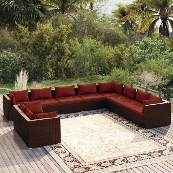 vidaXL Garden Lounge Set Brown