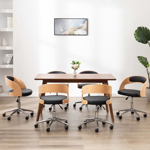 vidaXL Dining Chair Set of 6 Black