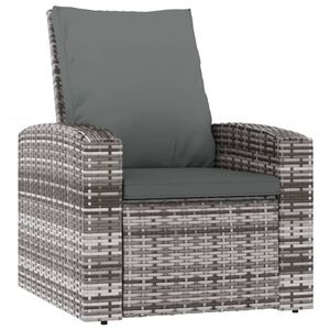 vidaXL Garden Reclining Chair Grey PE Rattan Single Sofa