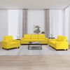 vidaXL Sofa Set Light Yellow Polyester 3 Piece Set Sofa Set