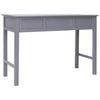 vidaXL Desk Grey Paulownia wood, Poplar wood Medium Desk Rectangular