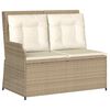 vidaXL Reclining Patio Bench Beige and Cream White