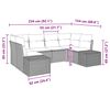 vidaXL Garden Sofa Set with Cushion 6 pcs Grey Poly Rattan