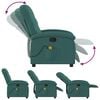 vidaXL Massage Recliner Chair Dark Green Fabric