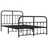 vidaXL Bed Frame Black Powder-Coated Steel Double Bed Frame