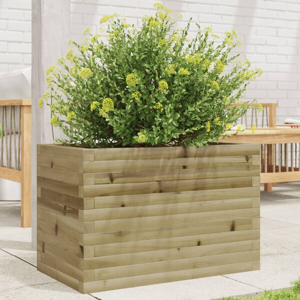 vidaXL Garden Planter Natural Pine Treated Pinewood Large Rectangular