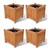 vidaXL Raised Bed Set of 4 Wooden Solid wood, PE lining 12x12x12 in
