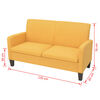 vidaXL 2-seater Sofa Yellow Polyester fabric, Foam, Pinewood Medium