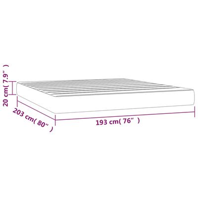vidaXL Pocket Spring Bed Mattress Light Gray 76"x79.9"x7.9" King Fabric