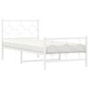 vidaXL Bed Frame White Steel Twin Industrial Bed Frame Rectangular