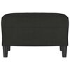 vidaXL Footstool Black Polyester, Plywood, Foam Medium Footstool