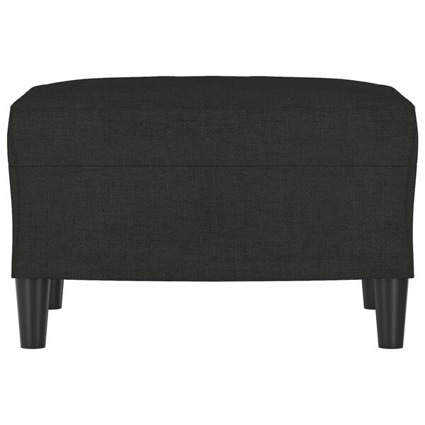 vidaXL Footstool Black Polyester, Plywood, Foam Medium Footstool