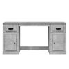 vidaXL Desk With Cabinet Concrete Grey Engineered Wood Large