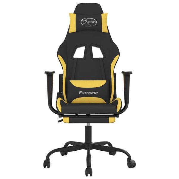 vidaXL Gaming Chair Black and Yellow