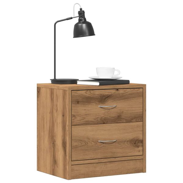 vidaXL Bedside Cabinet Set of 2 Artisan Oak Engineered Wood Small