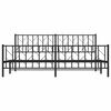 vidaXL Bed Frame Black Powder-Coated Steel Double Bed Frame