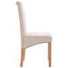 vidaXL Dining Chair Set of 4 Cream Fabric, Wood Standard Ergonomic