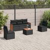 vidaXL Garden Sofa Set Black PE Rattan Medium Adjustable Armrests