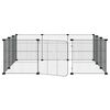 vidaXL Pet Cage Black Powder-coated steel 13.8x41.3 in panels