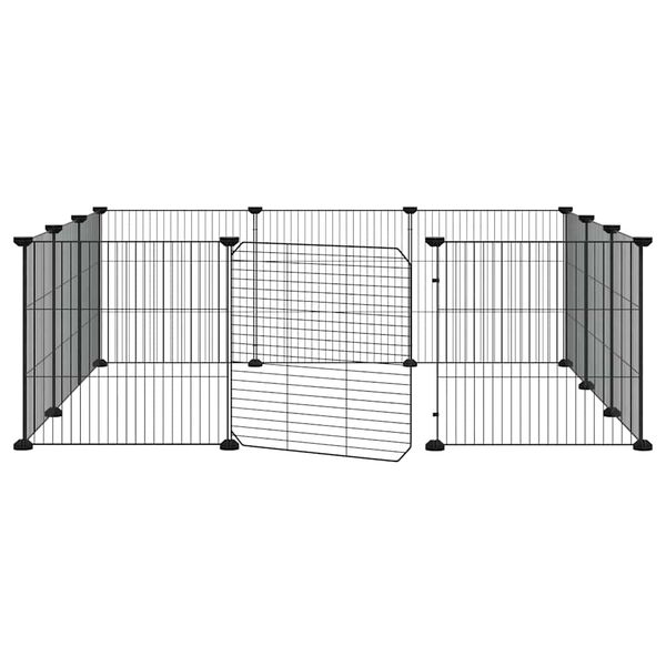 vidaXL Pet Cage Black Powder-coated steel 13.8x41.3 in panels