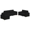 vidaXL Sofa 3 pcs Black Linen-blend Fabric
