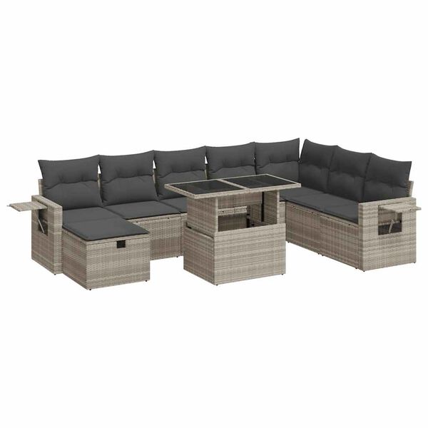 vidaXL Garden Sofa Set Light grey, Dark grey